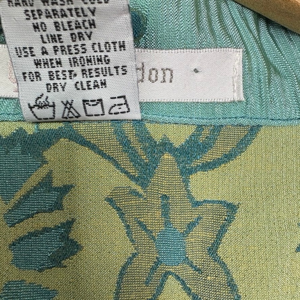 Erin London Jacket Size 3X Blue Floral Metallic Artsy‎ Button Front Art to Wear - Picture 6 of 7